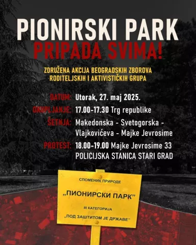 Poziv na akciju Pionirski park pripada svima!